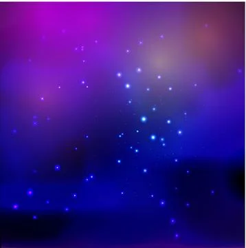 Colorful space background with nebulae Stock Illustration