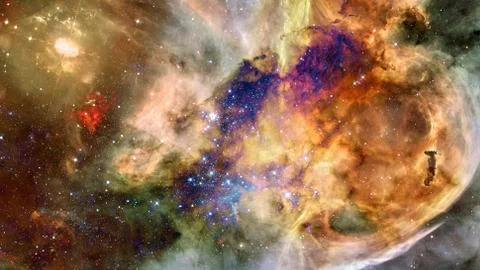 Colorful space nebula. Elements of this image furnished by NASA. イラスト素材