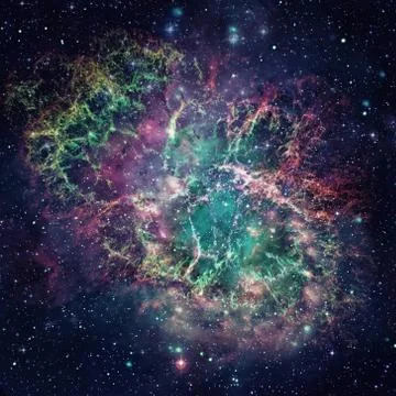 Colorful space nebula. Elements of this image furnished by NASA. Stock Photos