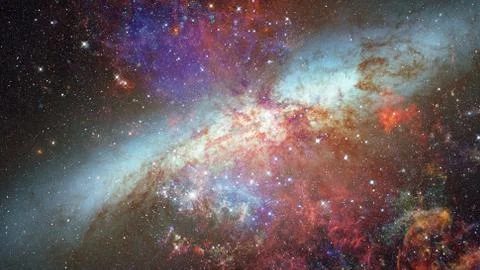Colorful space nebula. Elements of this image furnished by NASA. Stock Photos