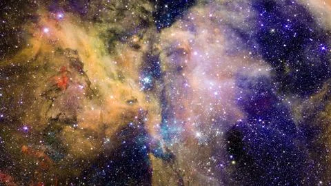 Colorful space nebula. Elements of this image furnished by NASA. Stock Photos
