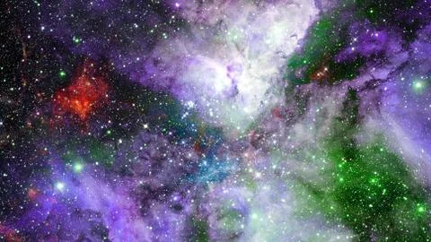 Colorful space nebula. Elements of this image furnished by NASA. Stock Photos
