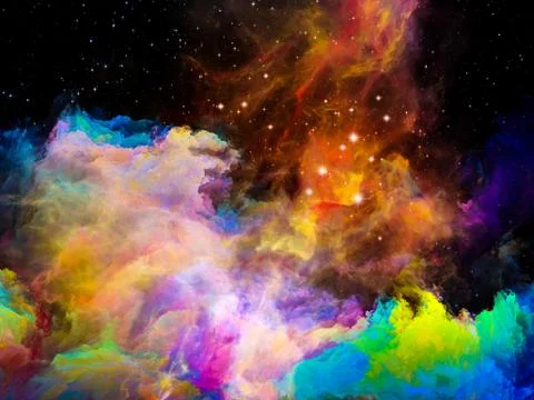 Colorful Space Nebula Stock Illustration