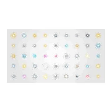 Colorful sparkle star light effect vector illustration set Stock Illustration