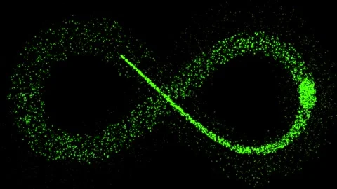 Colorful Sparkles Forming Infinity Loop, Abstract Motion Background Video Видео 317430343