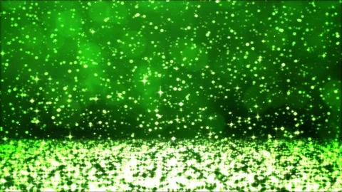 Colorful Sparkling Snow Falling Down - Loop Green Stock Footage 83922369
