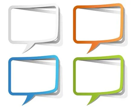 Colorful Speech Bubble Borders Stock Illustration