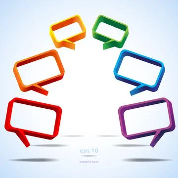 Colorful Speech Bubble Borders Stock Illustration