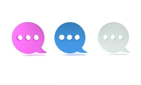 Colorful Speech bubble chat icon isolated on white background. Message icon.. Illustrazione stock