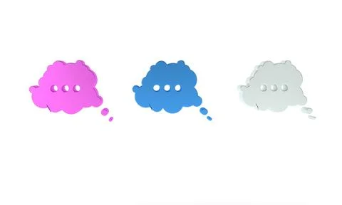 Colorful Speech bubble chat icon isolated on white background. Message icon.. Illustrazione stock