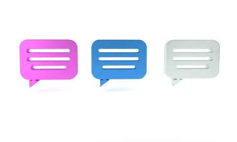 Colorful Speech bubble chat icon isolated on white background. Message icon.. Illustrazione stock