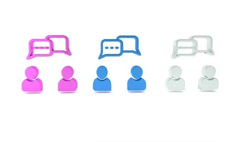 Colorful Speech bubble chat icon isolated on white background. Message icon.. Illustrazione stock