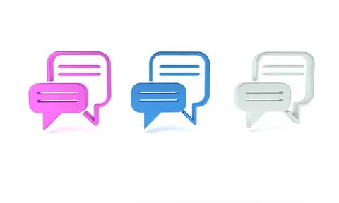 Colorful Speech bubble chat icon isolated on white background. Message icon.. 스톡 일러스트