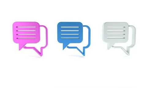 Colorful Speech bubble chat icon isolated on white background. Message icon.. 스톡 일러스트