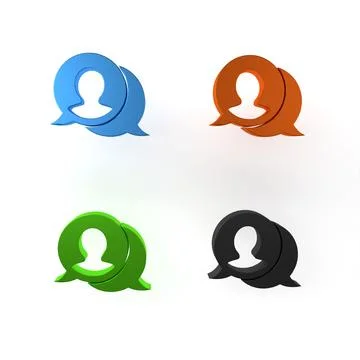 Colorful Speech bubble chat icon isolated on white background. Message icon.. Stock Illustration