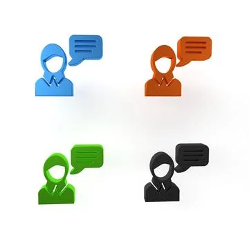 Colorful Speech bubble chat icon isolated on white background. Message icon.. Illustrazione stock