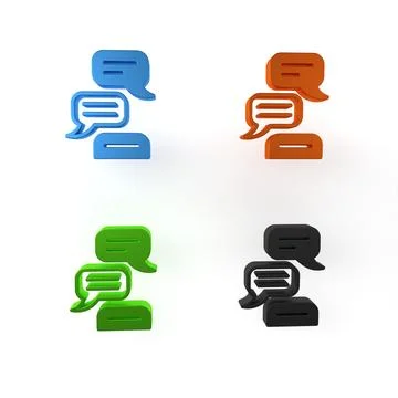 Colorful Speech bubble chat icon isolated on white background. Message icon.. Illustrazione stock