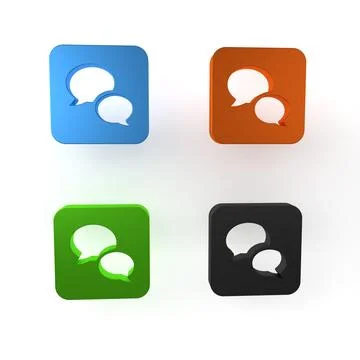 Colorful Speech bubble chat icon isolated on white background. Message icon.. Stock Illustration