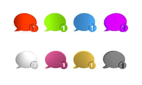 Colorful Speech bubble chat icon isolated on white background. Message icon.. Illustrazione stock
