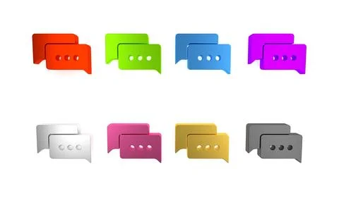 Colorful Speech bubble chat icon isolated on white background. Message icon.. 스톡 일러스트