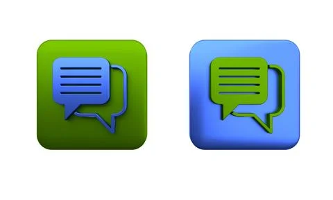 Colorful Speech bubble chat icon isolated on white background. Message icon.. Illustrazione stock