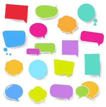 Colorful Speech Bubble Set Transparent Background Stock Illustration
