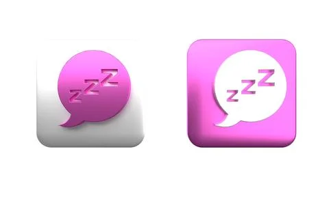 Colorful Speech bubble with snoring icon isolated on white background. Conc.. Illustrazione stock