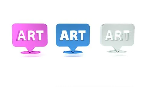 Colorful Speech bubble with text art icon isolated on white background. Mes.. Illustrazione stock