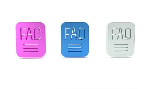 Colorful Speech bubble with text FAQ information icon isolated on white bac.. Stock Illustration