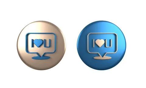 Colorful Speech bubble with text I love you icon isolated on white backgrou.. Illustrazione stock