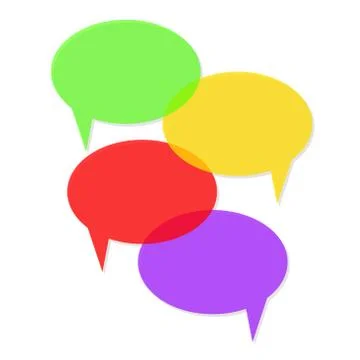 Colorful speech bubble on white background, stock vector illustration Stock Illustration