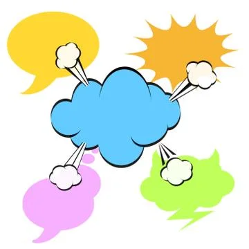 Colorful speech bubble on white background, stock vector illustration Stock Illustration