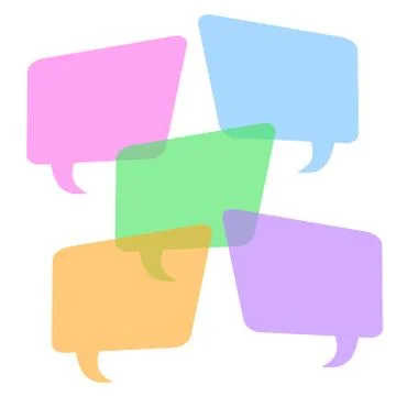 Colorful speech bubble on white background, stock vector illustration Stock Illustration
