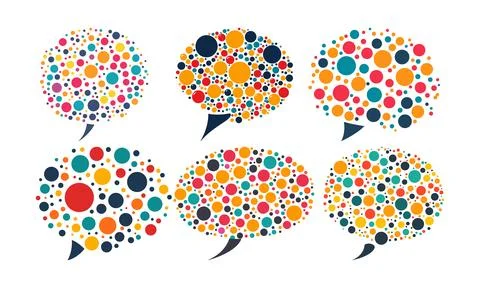 Colorful Speech Bubbles: Abstract Dot Pattern Design Stockillustratie