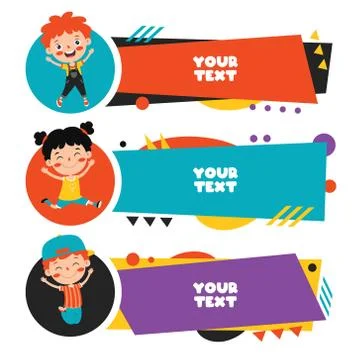 Colorful Speech Bubbles And Labels Stock Illustration