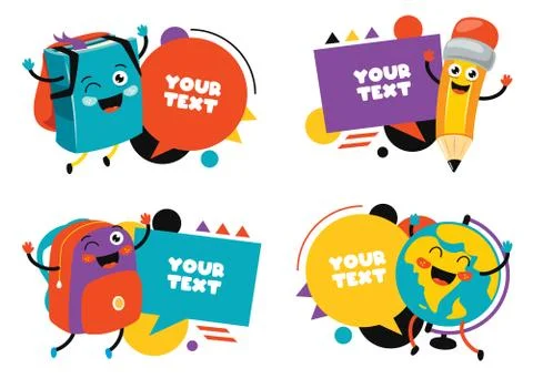 Colorful Speech Bubbles And Labels Stock Illustration
