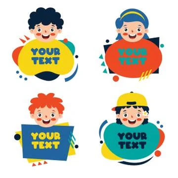 Colorful Speech Bubbles And Labels Stock Illustration