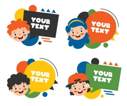 Colorful Speech Bubbles And Labels Stock Illustration