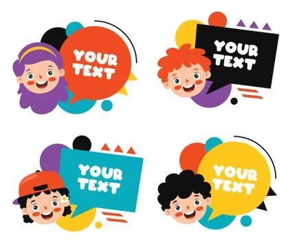 Colorful Speech Bubbles And Labels Stock Illustration