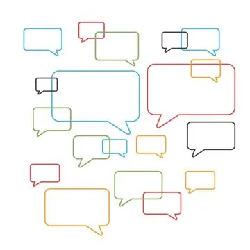 Colorful speech bubbles and linear balloons cloud illustration background vector イラスト素材