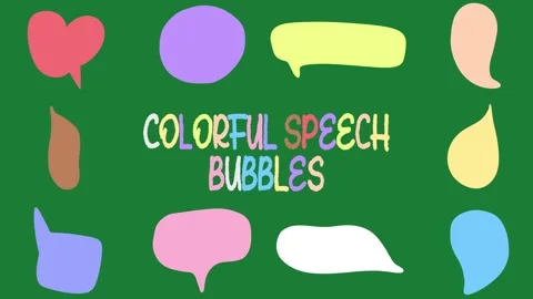 Colorful Speech Bubbles Animated Shapes video | Hand-Drawn Vibrant Thought Cloud Stock Footage 332718872