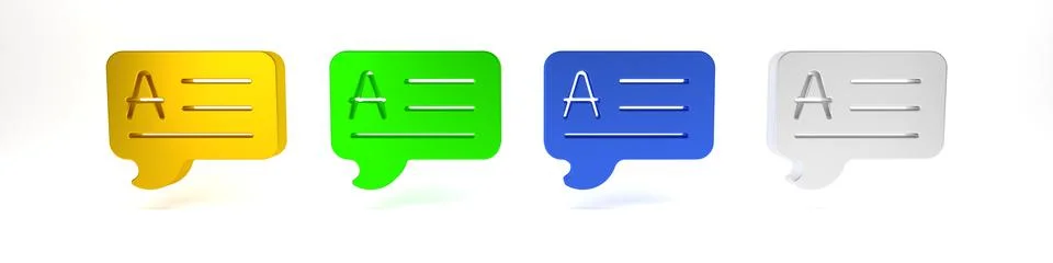 Colorful Speech bubbles with Answer icon isolated on white background. FAQ .. Stock Illustration