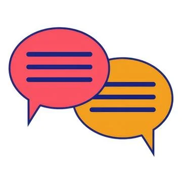 Colorful speech bubbles icon for communication and chat Stock Illustration