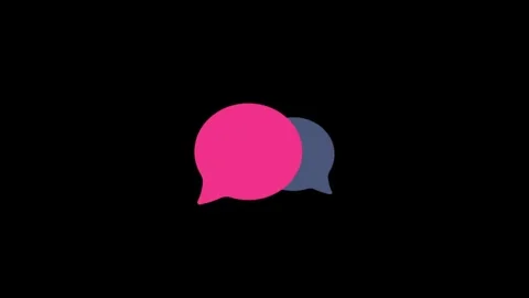 Colorful Speech Bubbles Interaction in Communication Design on Black Backgrou 動画素材 341917769