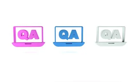 Colorful Speech bubbles with Question and Answer icon isolated on white bac.. 스톡 일러스트