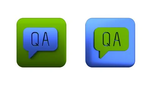Colorful Speech bubbles with Question and Answer icon isolated on white bac.. Illustrazione stock
