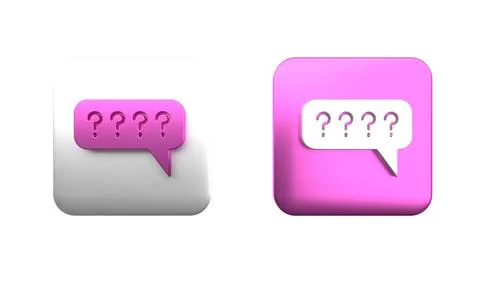 Colorful Speech bubbles with Question icon isolated on white background. FA.. Stockfoto's
