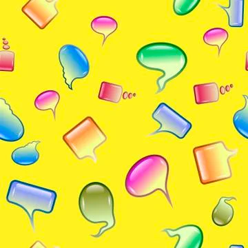 Colorful Speech Bubbles Seamless Pattern Stock Illustration