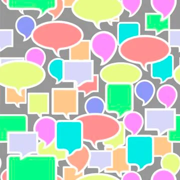 Colorful Speech Bubbles Seamless Pattern Illustrazione stock