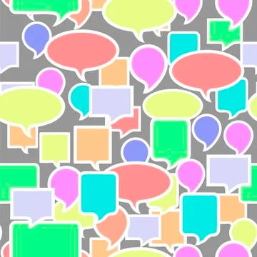 Colorful Speech Bubbles Seamless Pattern Stock Illustration